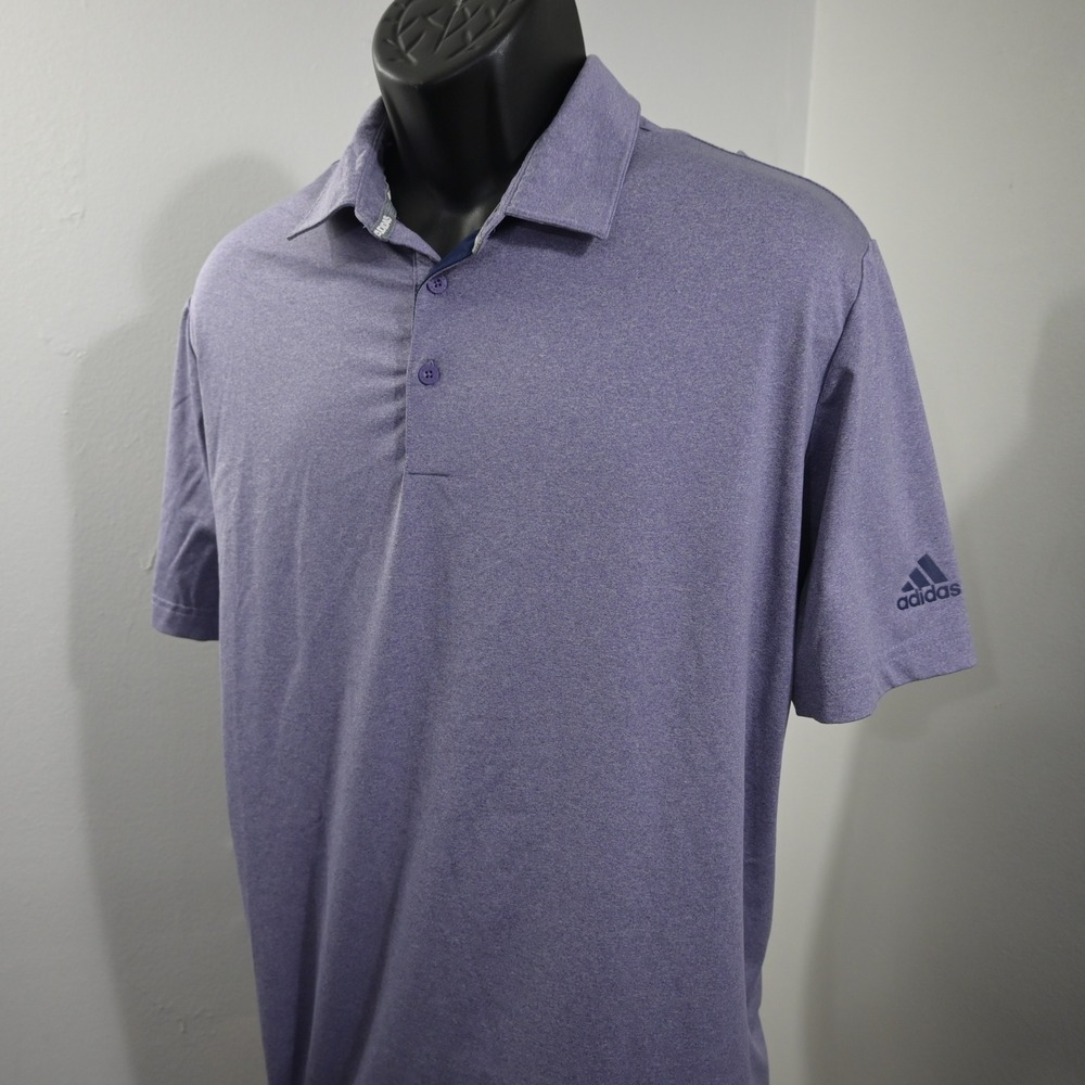 Adidas Golf Polo Mens XL Purple Performance Wicking Stretch Short Sleeve Shirt